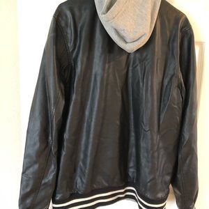 Obey large faux leather jacket